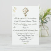 Vallende Rozen Cross Christelijke bruiloft uitnodi Kaart (Staand voorkant)