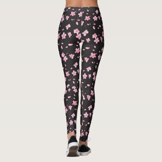 Vallende Sakura bloesems Leggings (Achterkant)