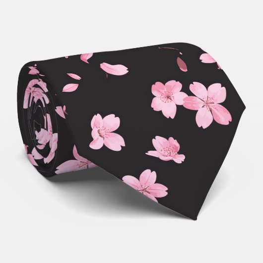 Vallende Sakura bloesems Stropdas (Opgerold)