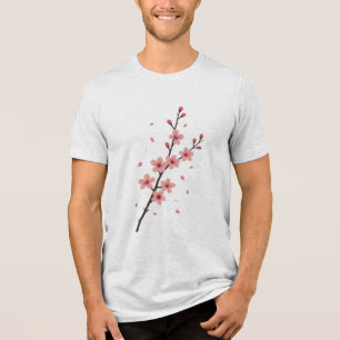 Vallende Sakura bloesems Tri-Blend Shirt