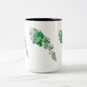 vallende Shamrocks Tweekleurige Koffiemok (Center)