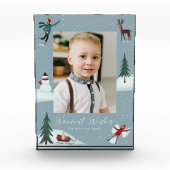 Vallende sneeuw grillige kerst fotoblokken (Voorkant)