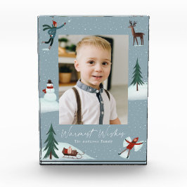 Vallende sneeuw grillige kerst fotoblokken