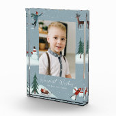 Vallende sneeuw grillige kerst fotoblokken (Rechts)