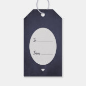 Vallende Sneeuw Marine Wit Kerstmis Zegen Script Cadeaulabel (Achterkant)