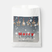 Vallende sneeuwvlokken en houten Ornamenten Kerst Bedankzakje (Voorkant)