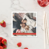 Vallende sneeuwvlokken Persoonlijke Foto Naam Servet (Insitu)