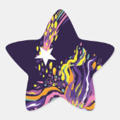 Vallende ster. ster sticker (Voorkant)