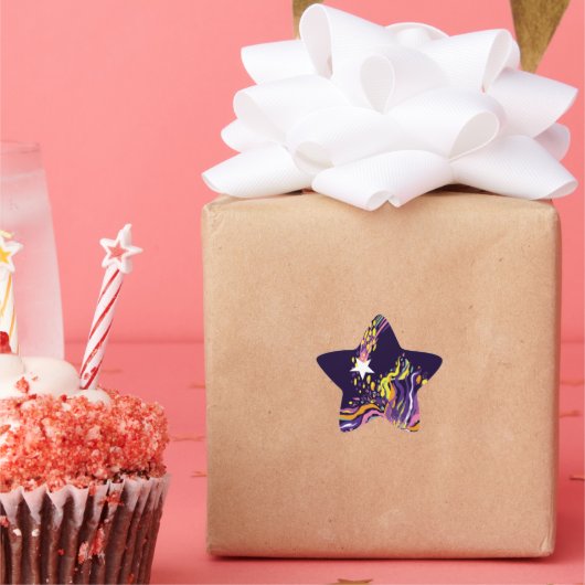 Vallende ster. ster sticker (Feest)