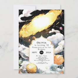 Vallende sterren aangepaste ruimte verjaardag kaart