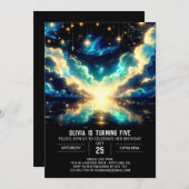 Vallende sterren Hemelse Digitale Verjaardag Kaart (Voorkant / Achterkant)