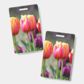 Vallende tulpen in vlammen badge (Voor- en achterkant)