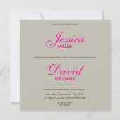 Vallende veren in chocolade / taupe moderne bruilo kaart (Voorkant)