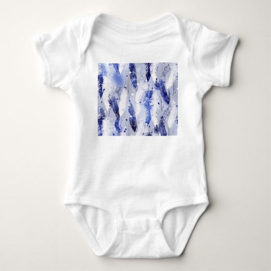 Vallende veren: waterverf blauw. romper (Voorkant)