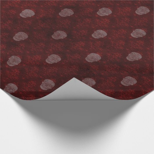 Vallende Victoriaans Skulls Red Cadeaupapier (Hoek)