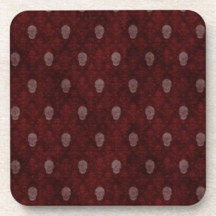 Vallende Victoriaans Skulls Red Onderzetter