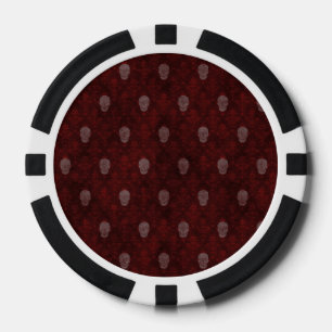 Vallende Victoriaans Skulls Red Poker Chips