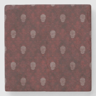 Vallende Victoriaans Skulls Red Stenen Onderzetter