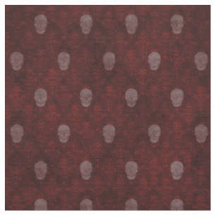 Vallende Victoriaans Skulls Red Stof