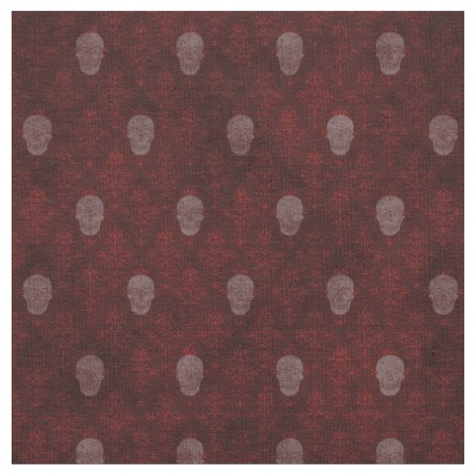 Vallende Victoriaans Skulls Red Stof (Close Up)