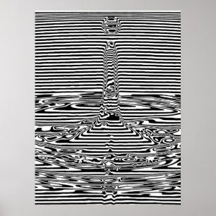 Vallende waterdruppels in Ocean OP Art Poster