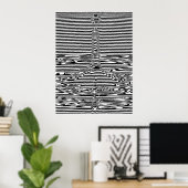 Vallende waterdruppels in Ocean OP Art  Poster (Thuiskantoor)