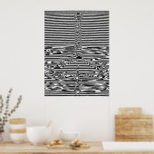 Vallende waterdruppels in Ocean OP Art  Poster (Keuken)