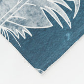 Vallende witte veren, blauwe waterverf. fleece deken (Hoek)