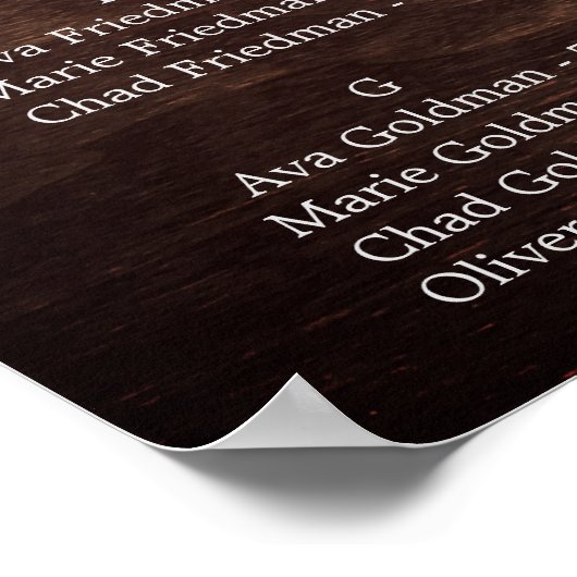 Vallers Rustige houten alfabetische zeegras Poster (Hoek)