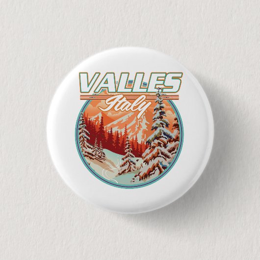 Valles Italië Reis logo Ronde Button 3,2 Cm (Voorkant)