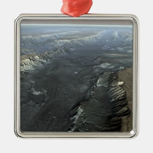 Valles Marineris, de Grand Canyon van Mars Metalen Ornament (Voorkant)