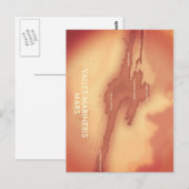 Valles marineris Mars-kaart Briefkaart (Voorkant / Achterkant)
