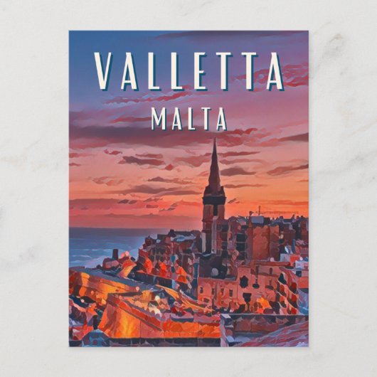 Valletta, een juweel van de Middellandse Zee Briefkaart (Voorkant)