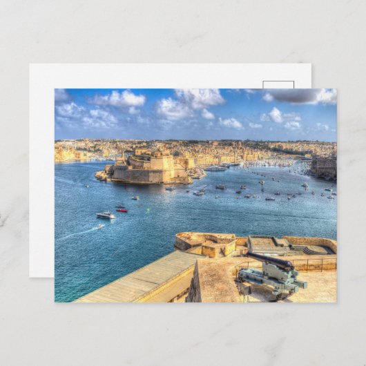 Valletta Harbour Malta Briefkaart (Voorkant / Achterkant)