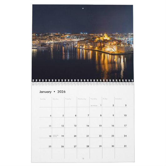Valletta-landschapskalender Kalender (Jan 2026)