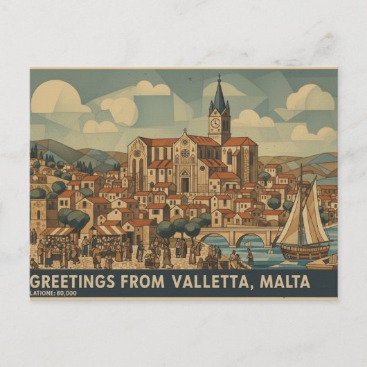 Valletta Malta ansichtkaart Briefkaart (Voorkant)