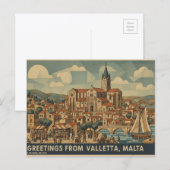 Valletta Malta ansichtkaart Briefkaart (Voorkant / Achterkant)