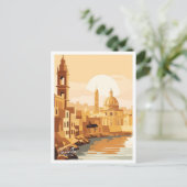Valletta Malta Art Travel Vintage Briefkaart (Staand voorkant)