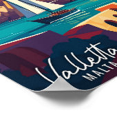 Valletta Malta Art vintage reisillustratie Poster (Hoek)