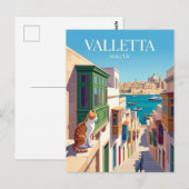 Valletta Malta Briefkaart (Voorkant / Achterkant)