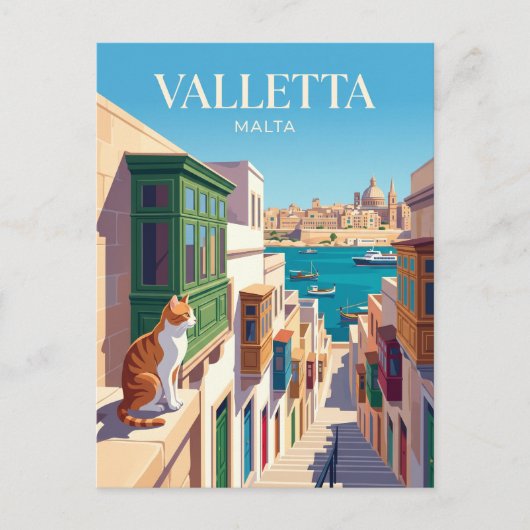 Valletta Malta Briefkaart (Voorkant)