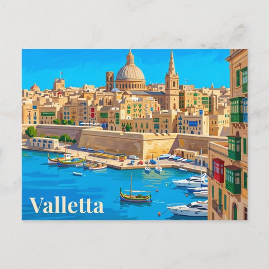 Valletta Malta Briefkaart (Voorkant)