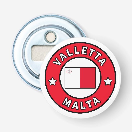 Valletta Malta Button Flesopener (Voorkant)