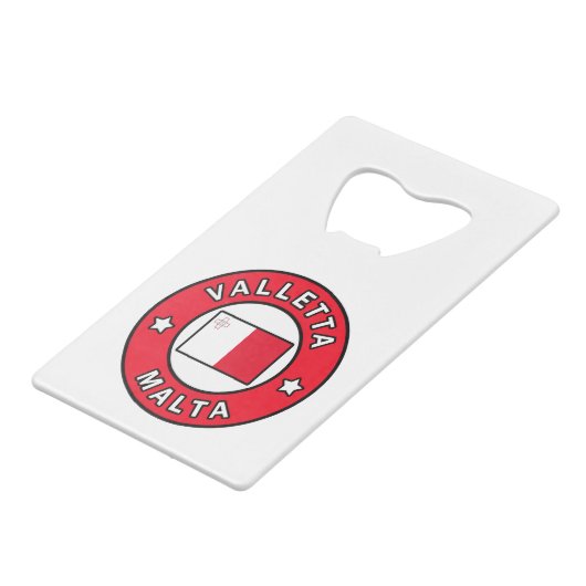 Valletta Malta Creditkaart Flessenopener (Achterkant Gekanteld)