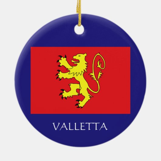 Valletta Malta Crest kerstversiering Keramisch Ornament (Achterkant)