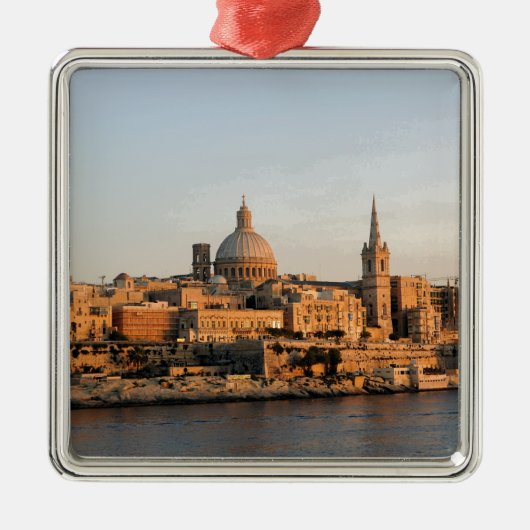 Valletta, Malta in de schemering Metalen Ornament (Voorkant)