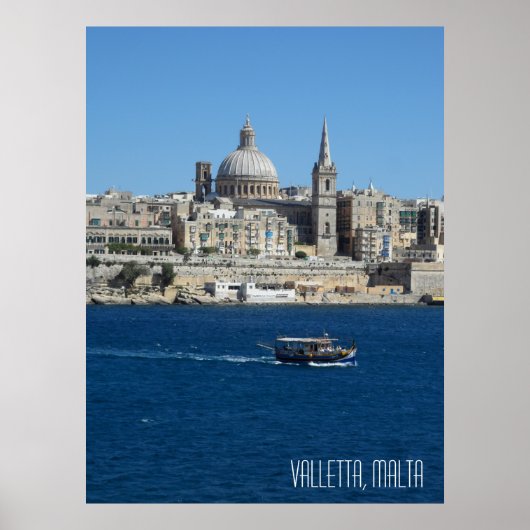 Valletta Malta Landschap Vakantie Souvenir Poster (Voorkant)