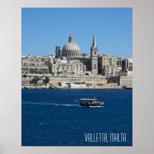 Valletta Malta Landschap Vakantie Souvenir Poster (Voorkant)