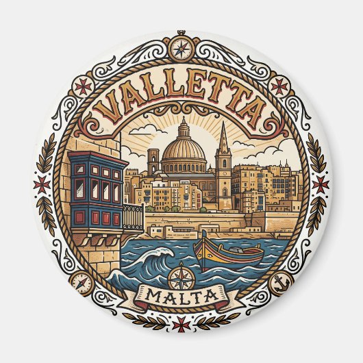 Valletta Malta Magneet (Voorkant)