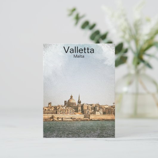 Valletta Malta Mediterraan Briefkaart (Staand voorkant)